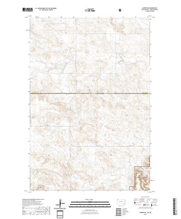 USGS US Topo 7.5-minute map for Ladner NE SDND 2021