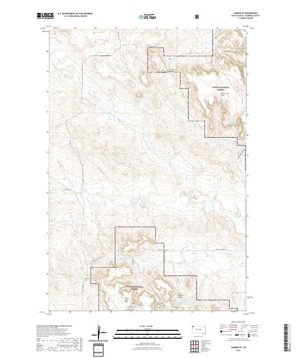 USGS US Topo 7.5-minute map for Ladner SE SD 2021