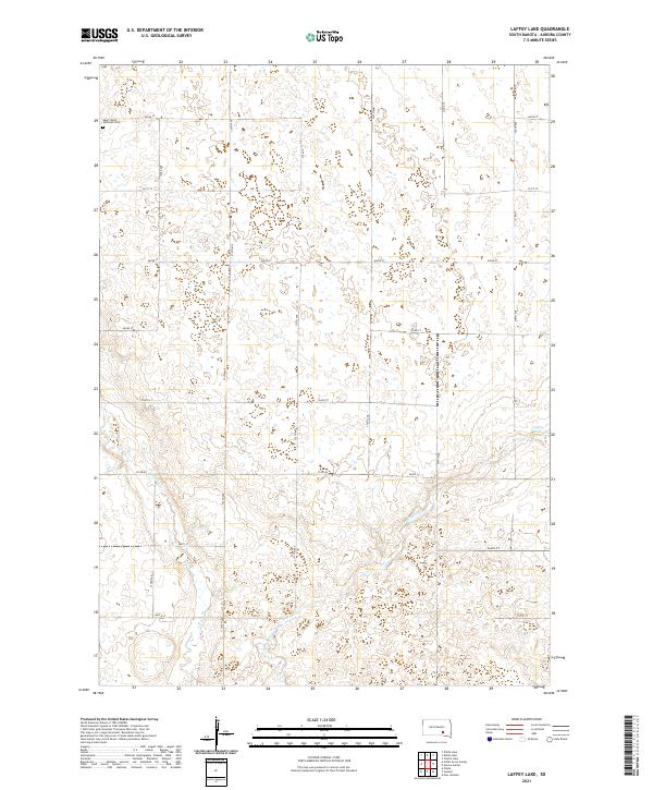 USGS US Topo 7.5-minute map for Laffey Lake SD 2021