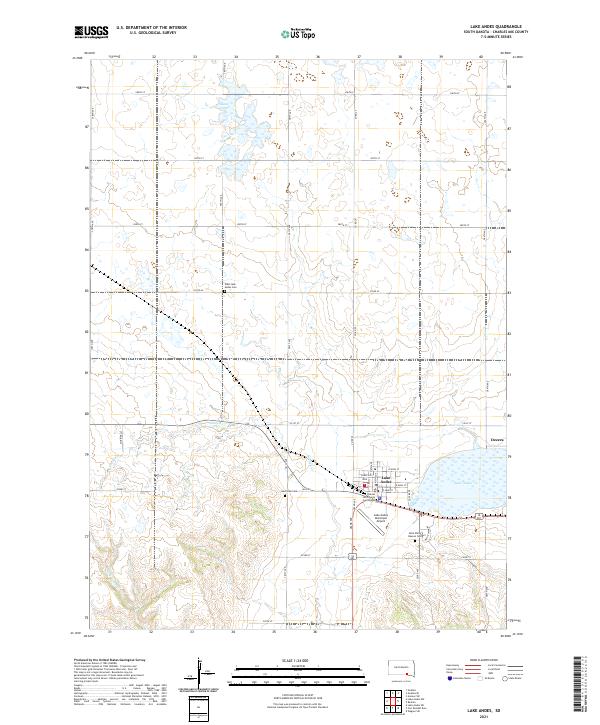 USGS US Topo 7.5-minute map for Lake Andes SD 2021