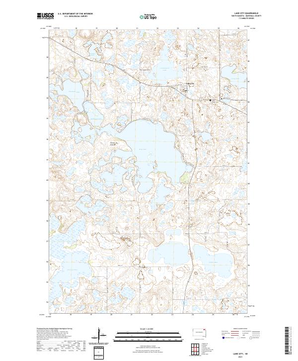 USGS US Topo 7.5-minute map for Lake City SD 2021