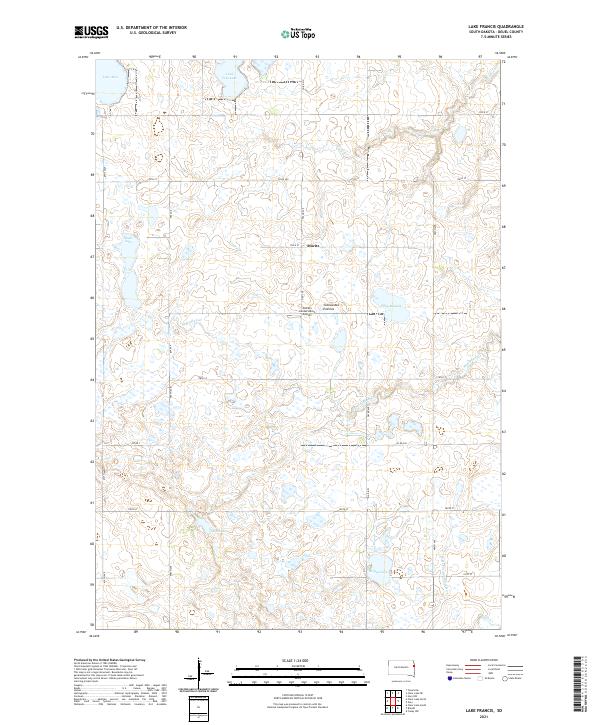 USGS US Topo 7.5-minute map for Lake Francis SD 2021