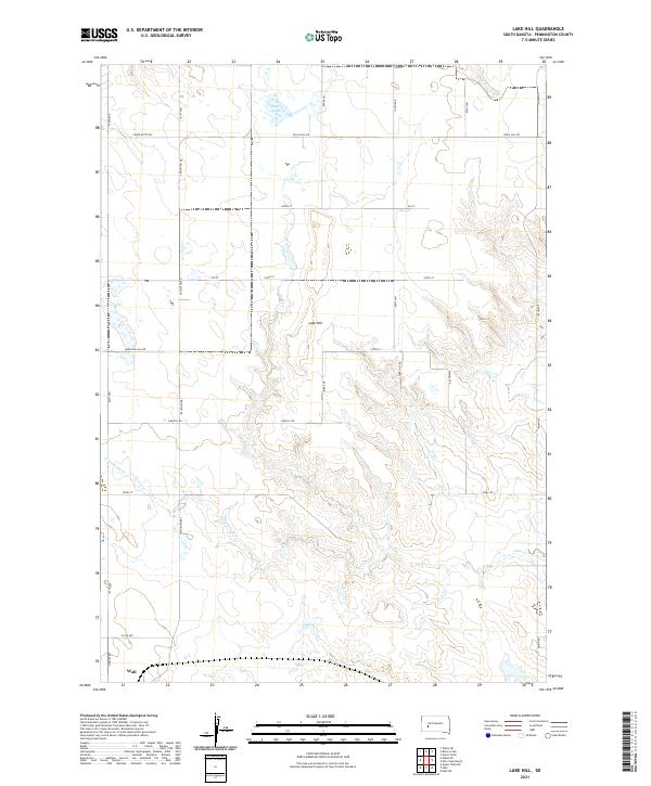 USGS US Topo 7.5-minute map for Lake Hill SD 2021