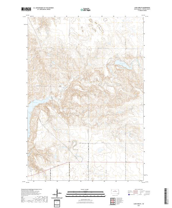 USGS US Topo 7.5-minute map for Lake Hurley SD 2021