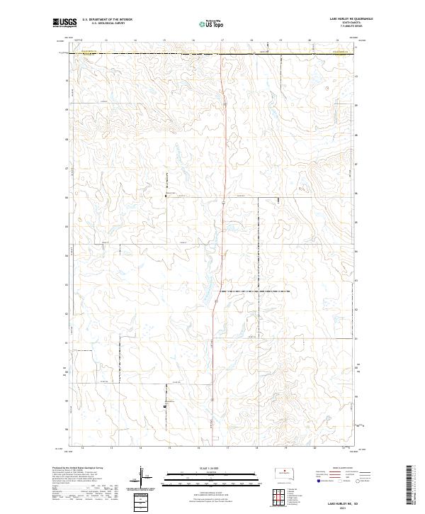 USGS US Topo 7.5-minute map for Lake Hurley NE SD 2021