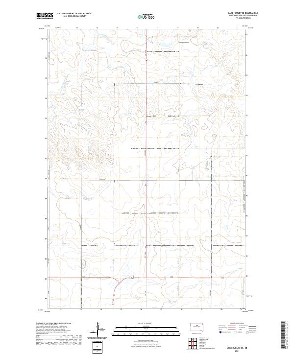 USGS US Topo 7.5-minute map for Lake Hurley SE SD 2021