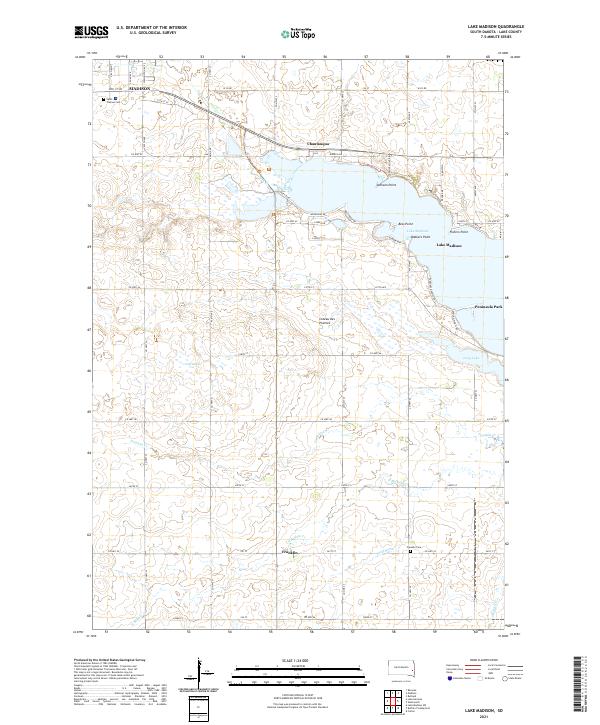 USGS US Topo 7.5-minute map for Lake Madison SD 2021