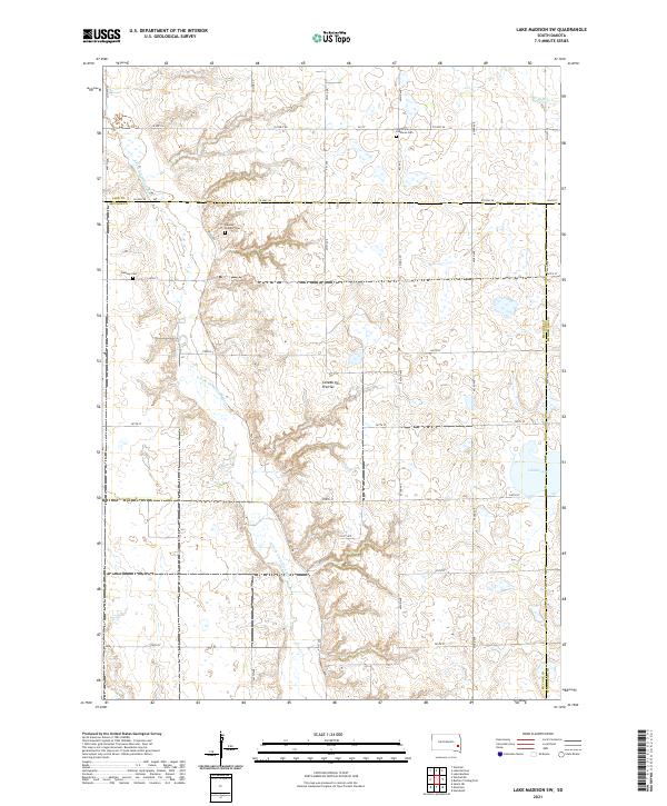 USGS US Topo 7.5-minute map for Lake Madison SW SD 2021