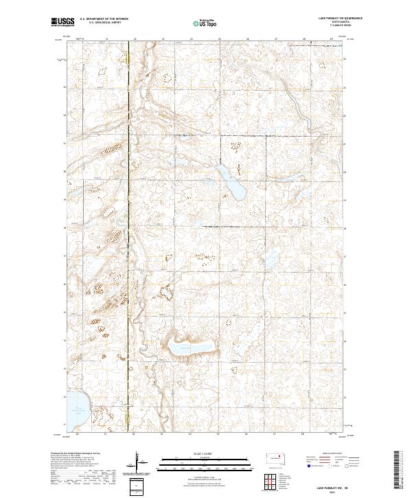 USGS US Topo 7.5-minute map for Lake Parmley SW SD 2021