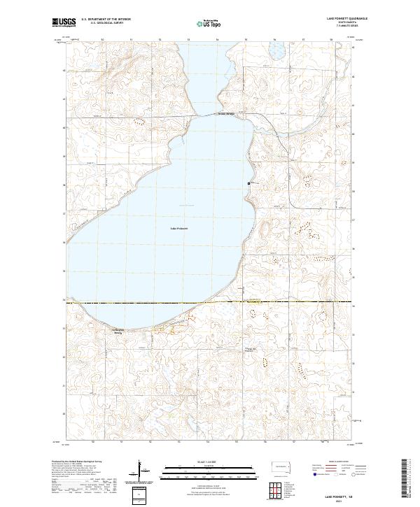 USGS US Topo 7.5-minute map for Lake Poinsett SD 2021