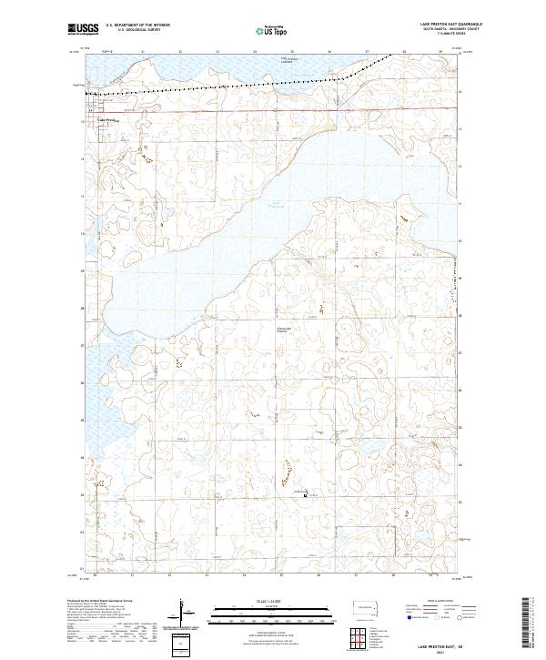 USGS US Topo 7.5-minute map for Lake Preston East SD 2021