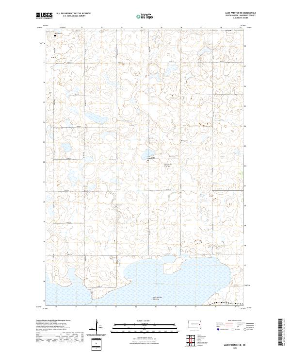 USGS US Topo 7.5-minute map for Lake Preston NE SD 2021