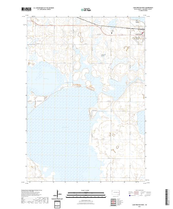 USGS US Topo 7.5-minute map for Lake Preston West SD 2021