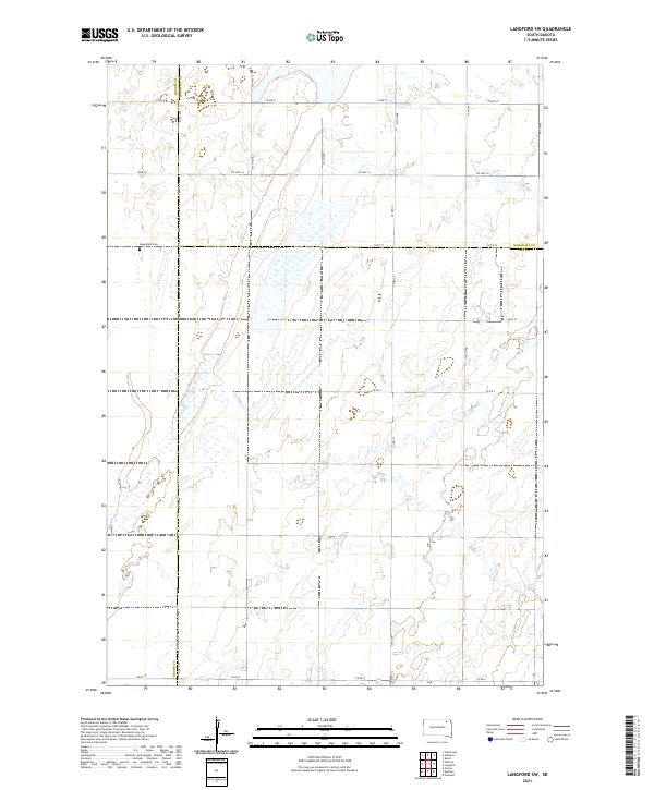 USGS US Topo 7.5-minute map for Langford SW SD 2021