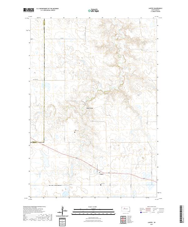 USGS US Topo 7.5-minute map for Lantry SD 2021