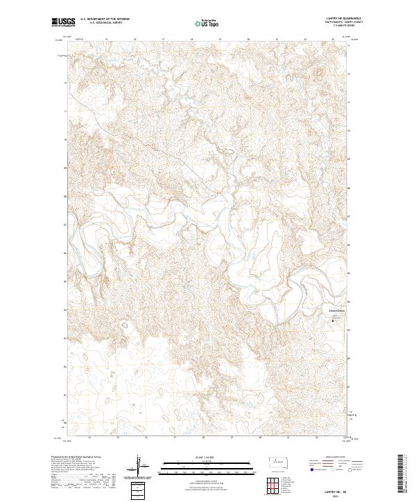 USGS US Topo 7.5-minute map for Lantry NE SD 2021