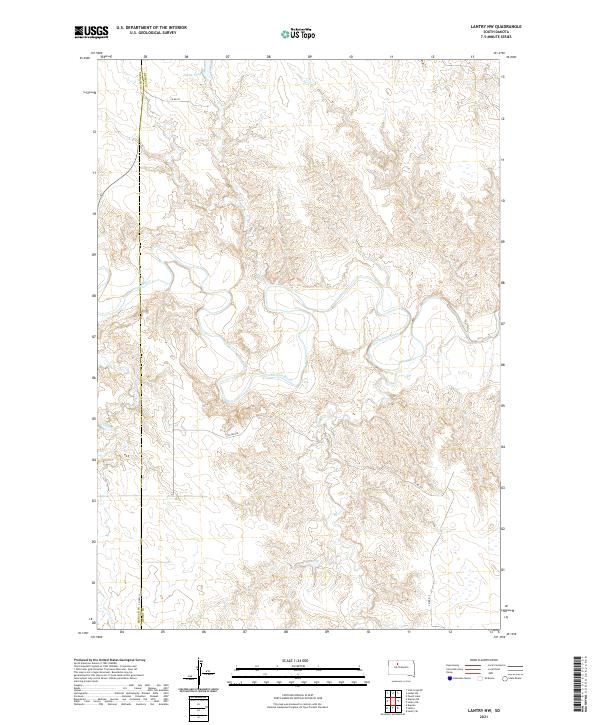 USGS US Topo 7.5-minute map for Lantry NW SD 2021