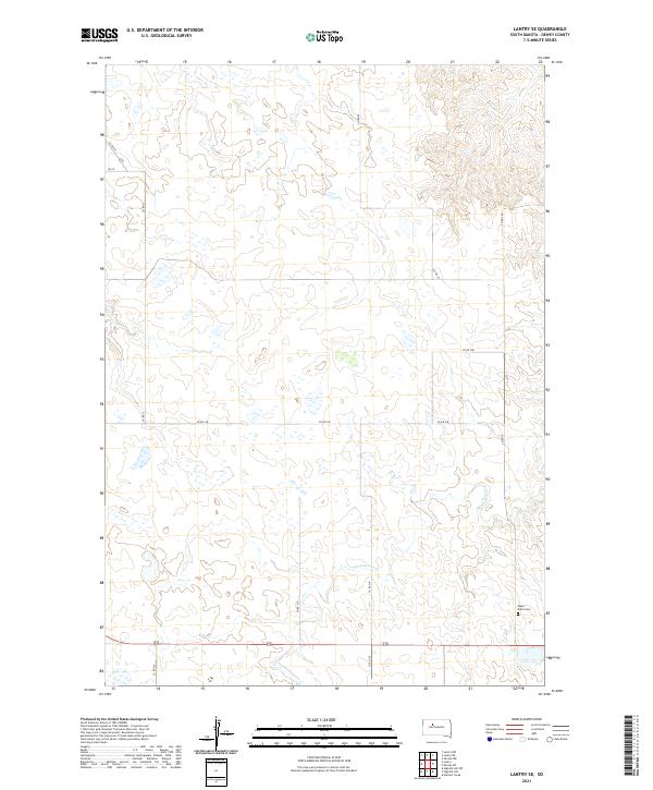 USGS US Topo 7.5-minute map for Lantry SE SD 2021