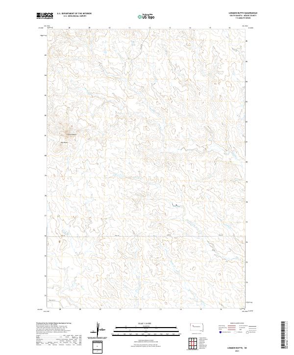 USGS US Topo 7.5-minute map for Lemmon Butte SD 2021