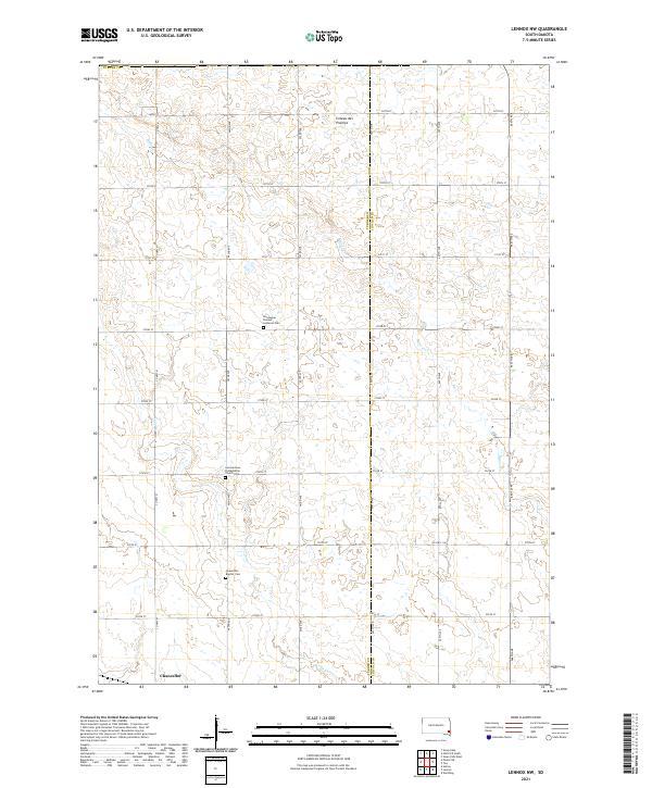 USGS US Topo 7.5-minute map for Lennox NW SD 2021