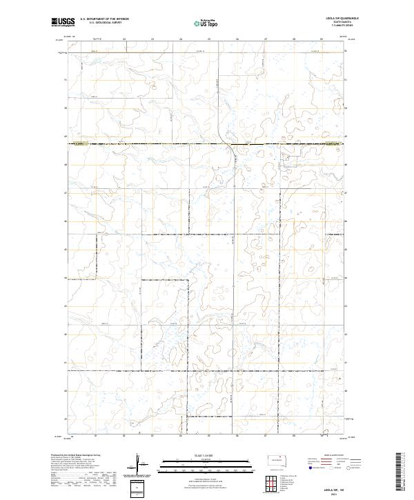 USGS US Topo 7.5-minute map for Leola SW SD 2021