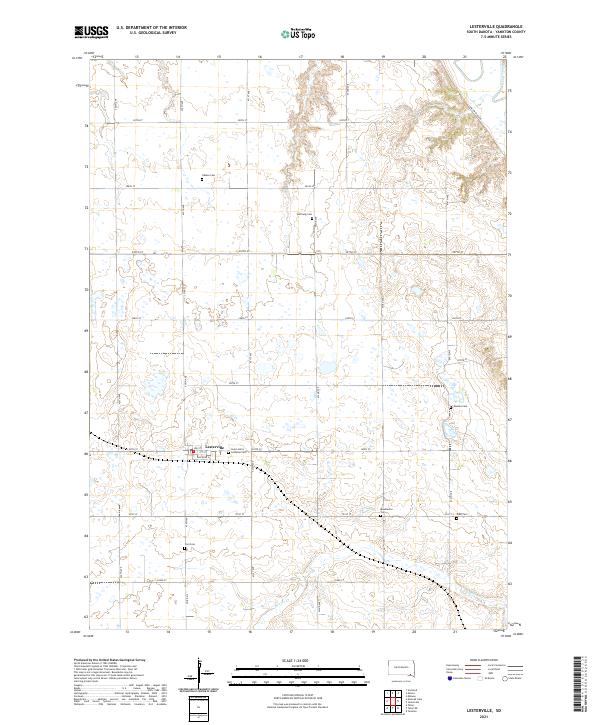 USGS US Topo 7.5-minute map for Lesterville SD 2021