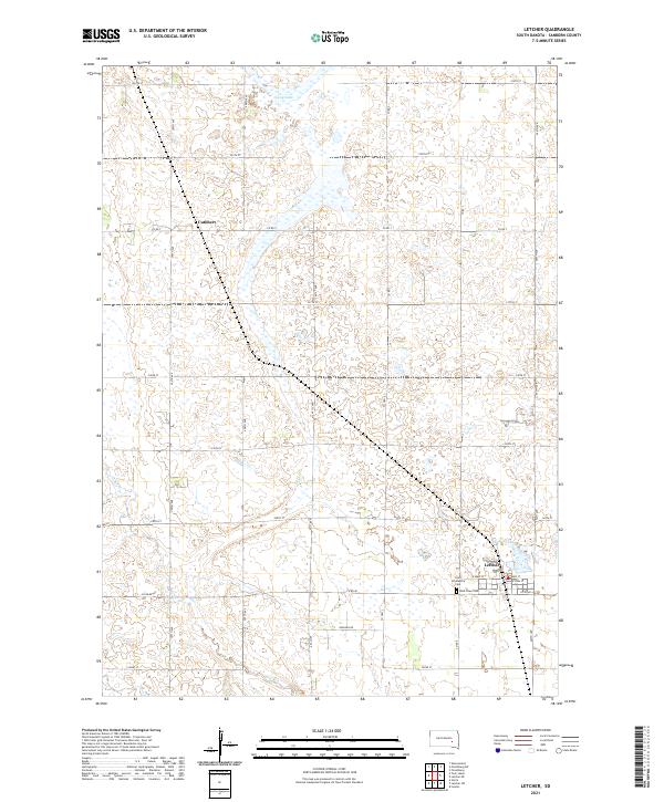 USGS US Topo 7.5-minute map for Letcher SD 2021