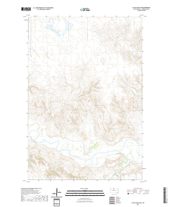 USGS US Topo 7.5-minute map for Little Eagle NW SD 2021