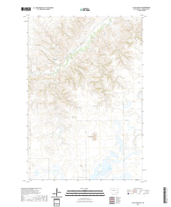 USGS US Topo 7.5-minute map for Little Eagle SW SD 2021