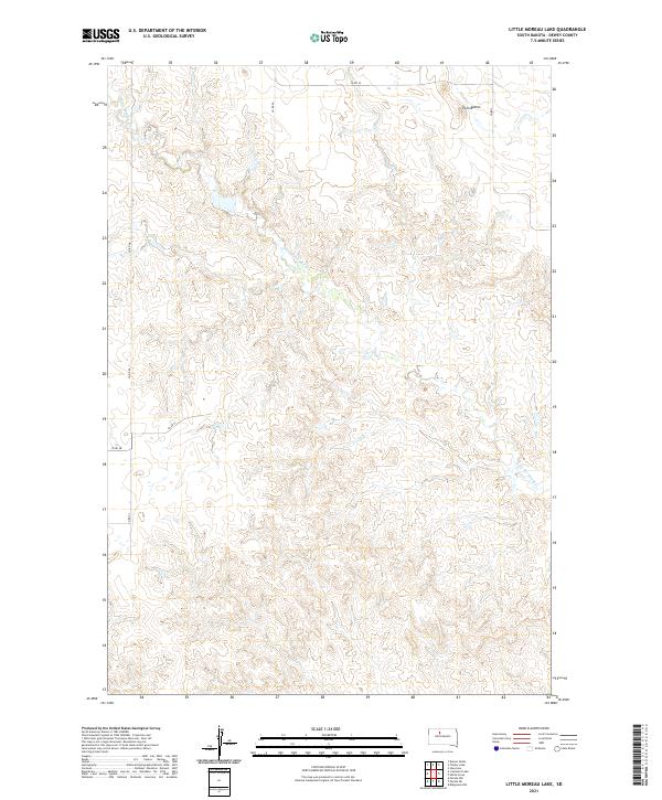 USGS US Topo 7.5-minute map for Little Moreau Lake SD 2021