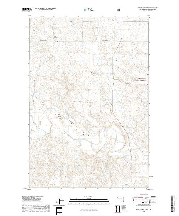 USGS US Topo 7.5-minute map for Little Nasty Creek SD 2021