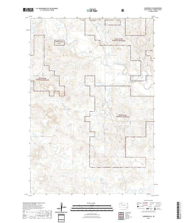 USGS US Topo 7.5-minute map for Lodgepole SE SD 2021