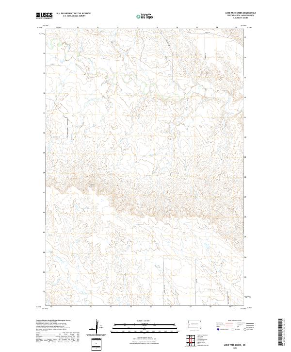 USGS US Topo 7.5-minute map for Lone Tree Creek SD 2021