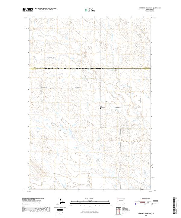 USGS US Topo 7.5-minute map for Lone Tree Draw East SD 2021