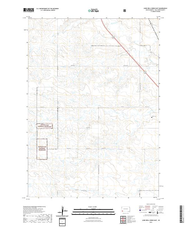 USGS US Topo 7.5-minute map for Lone Well Creek East SD 2021