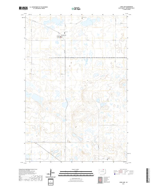 USGS US Topo 7.5-minute map for Long Lake SD 2021