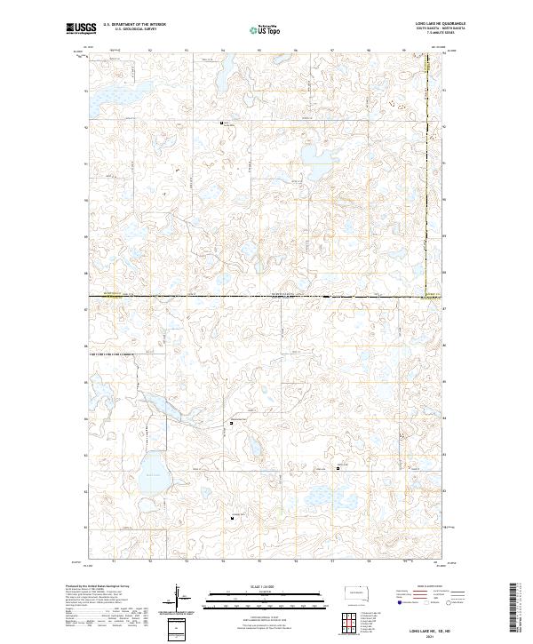 USGS US Topo 7.5-minute map for Long Lake NE SDND 2021