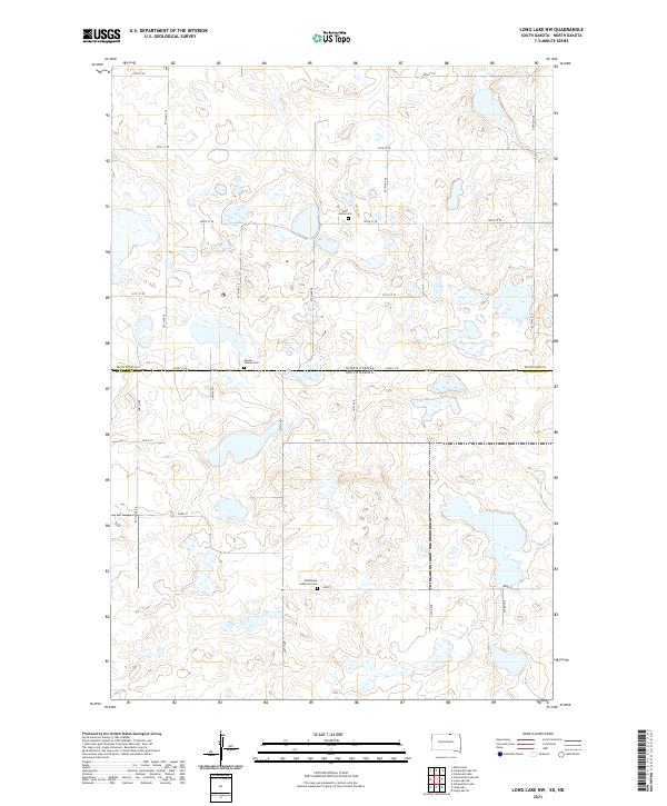 USGS US Topo 7.5-minute map for Long Lake NW SDND 2021