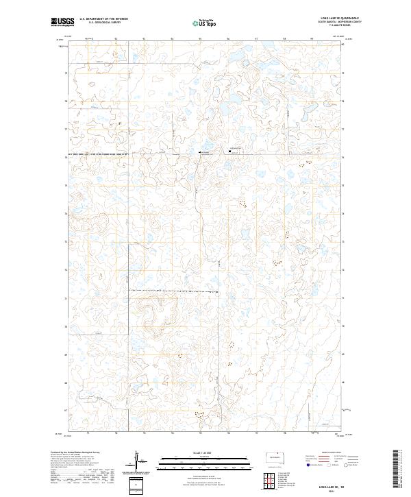 USGS US Topo 7.5-minute map for Long Lake SE SD 2021