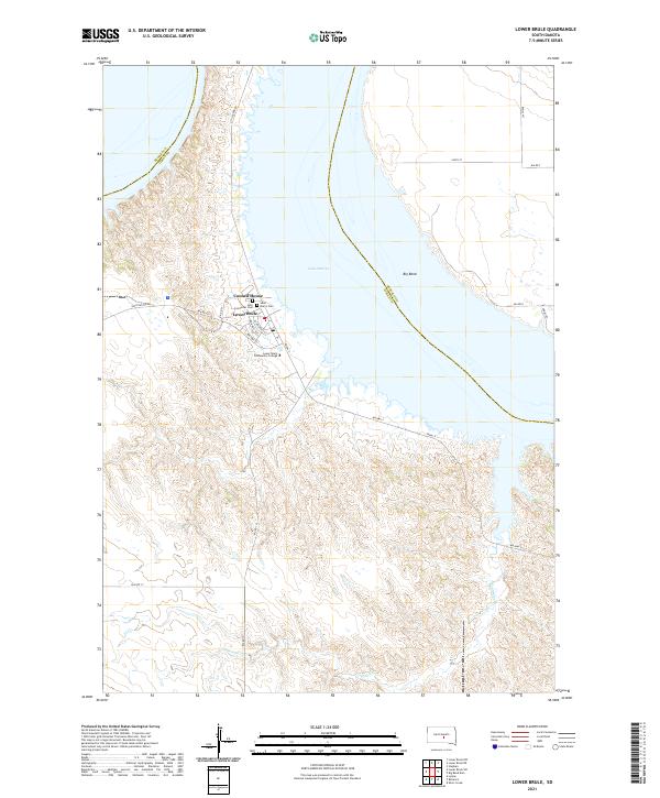 USGS US Topo 7.5-minute map for Lower Brule SD 2021