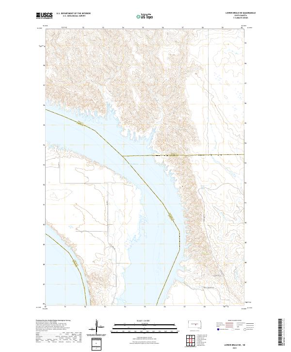 USGS US Topo 7.5-minute map for Lower Brule NE SD 2021