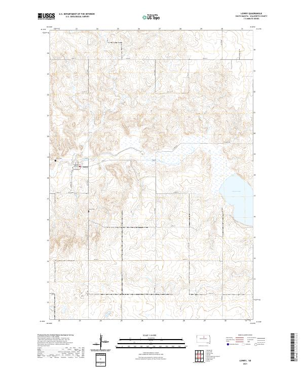 USGS US Topo 7.5-minute map for Lowry SD 2021