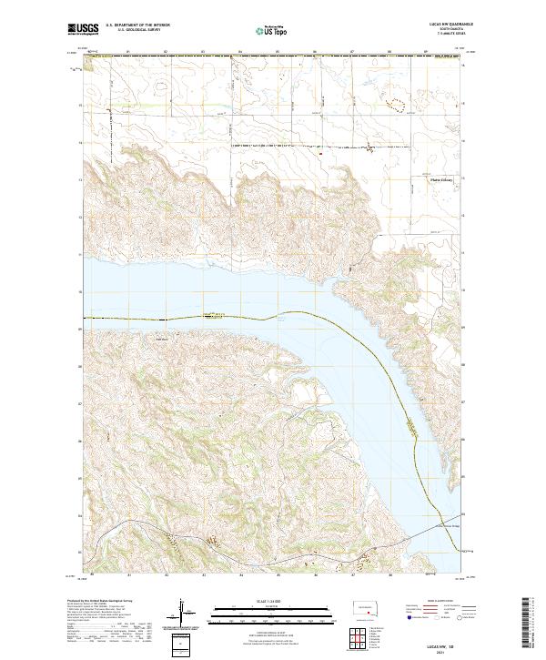 USGS US Topo 7.5-minute map for Lucas NW SD 2021