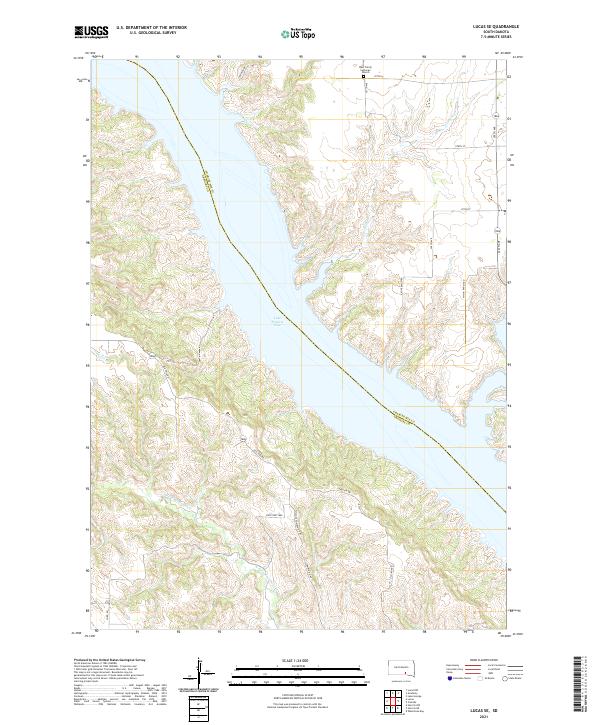 USGS US Topo 7.5-minute map for Lucas SE SD 2021