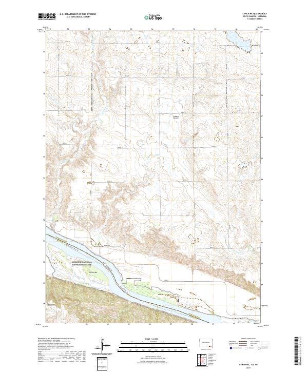 USGS US Topo 7.5-minute map for Lynch NE SDNE 2021