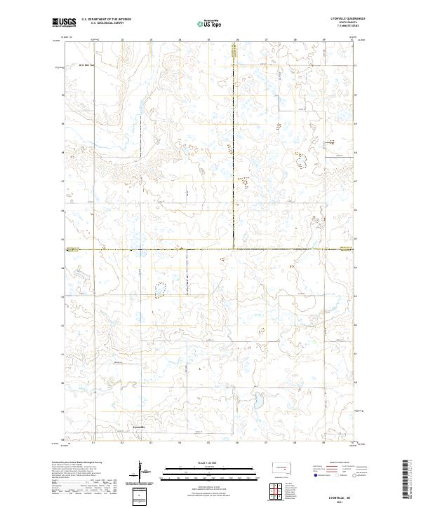 USGS US Topo 7.5-minute map for Lyonville SD 2021