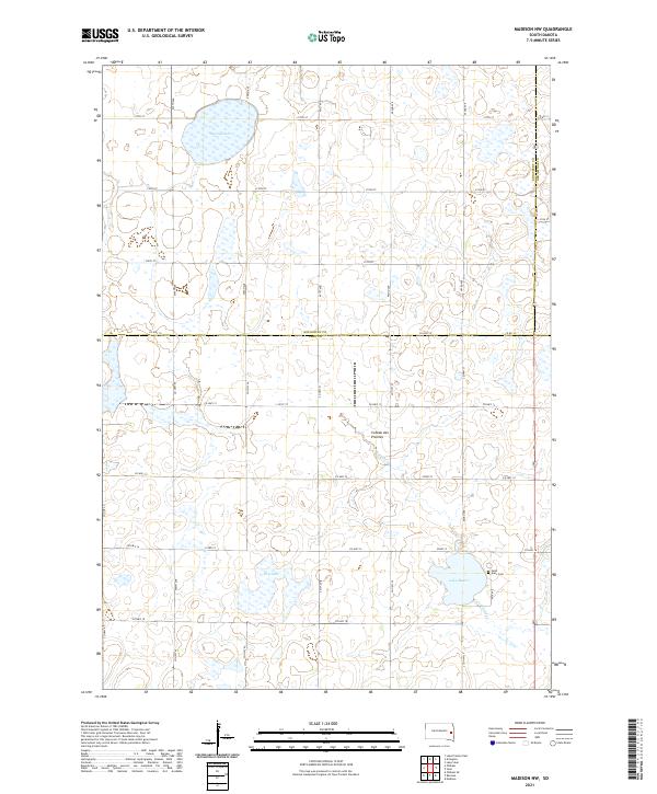 USGS US Topo 7.5-minute map for Madison NW SD 2021