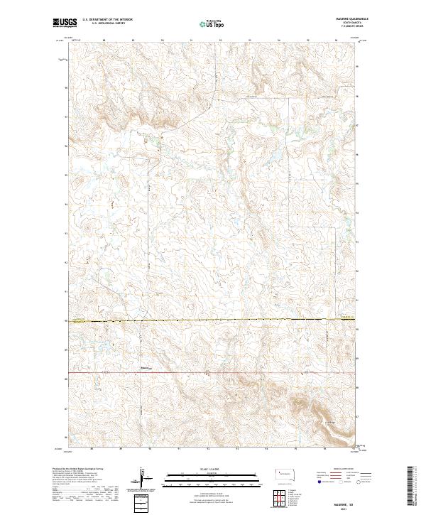 USGS US Topo 7.5-minute map for Maurine SD 2021