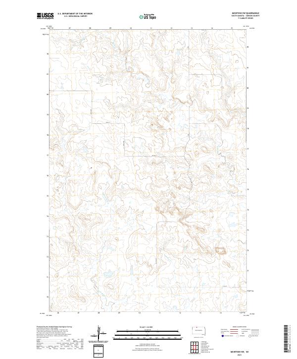 USGS US Topo 7.5-minute map for McIntosh SW SD 2021