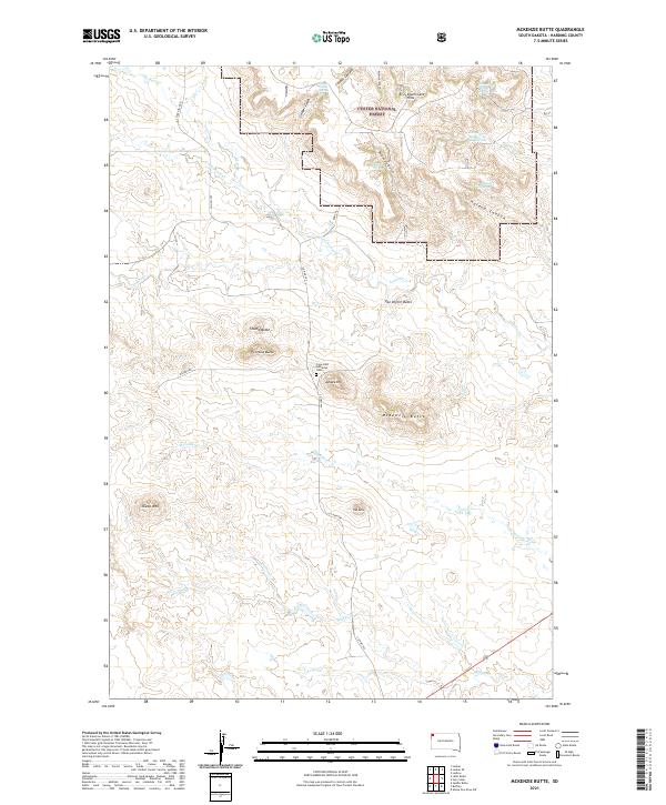 USGS US Topo 7.5-minute map for McKenzie Butte SD 2021